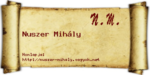 Nuszer Mihály névjegykártya